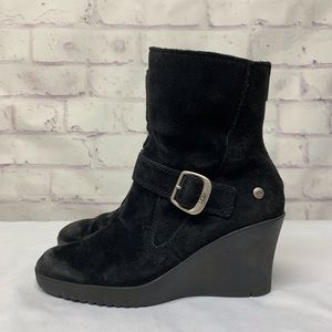 Black Suede UGG Wedge Boots